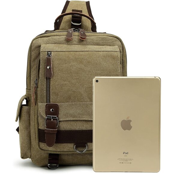 Canvas Messenger Bag Small Crossbody Shoulder Bag Casual Storage for Daily Use - Picture 8 of 9